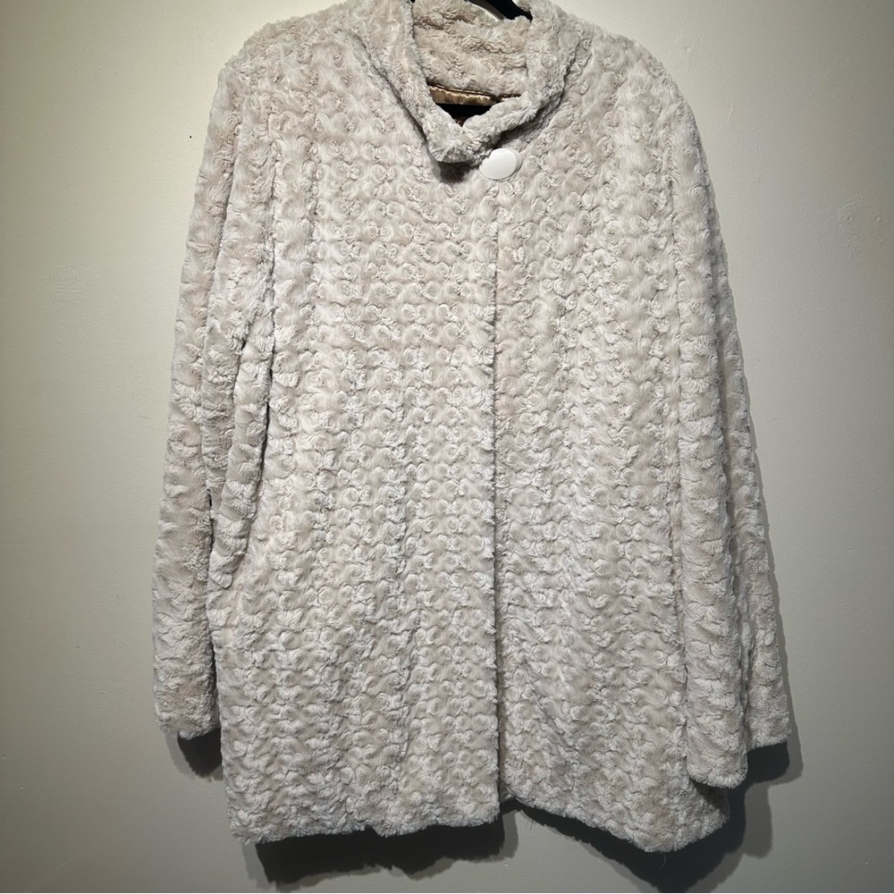 Dennis by Dennis Basso Faux Fur Rosette Coat
